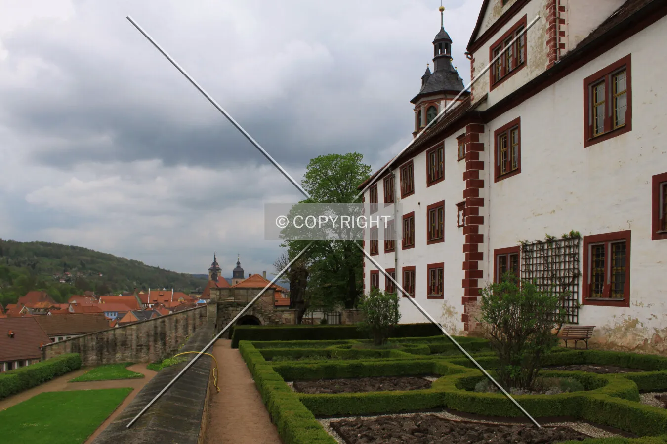Looking west from the garden at Wilhelmsburg