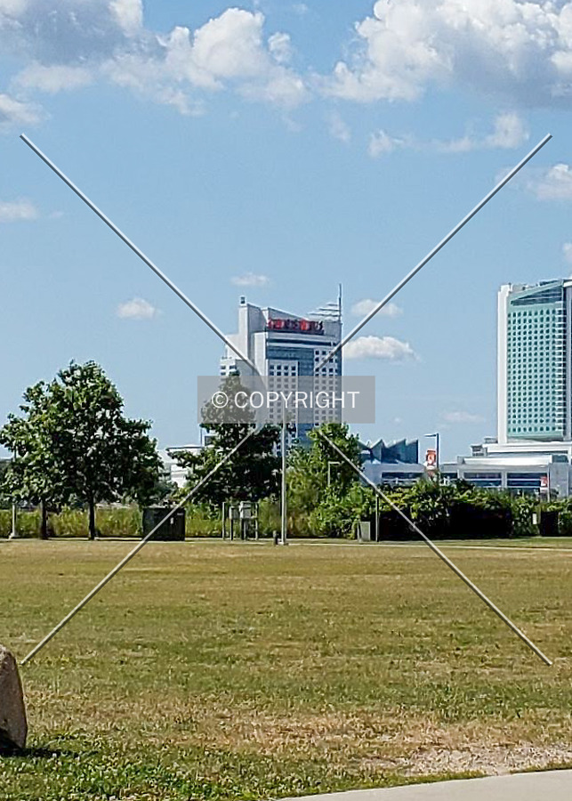 Distant view from the northwest; August 10, 2019