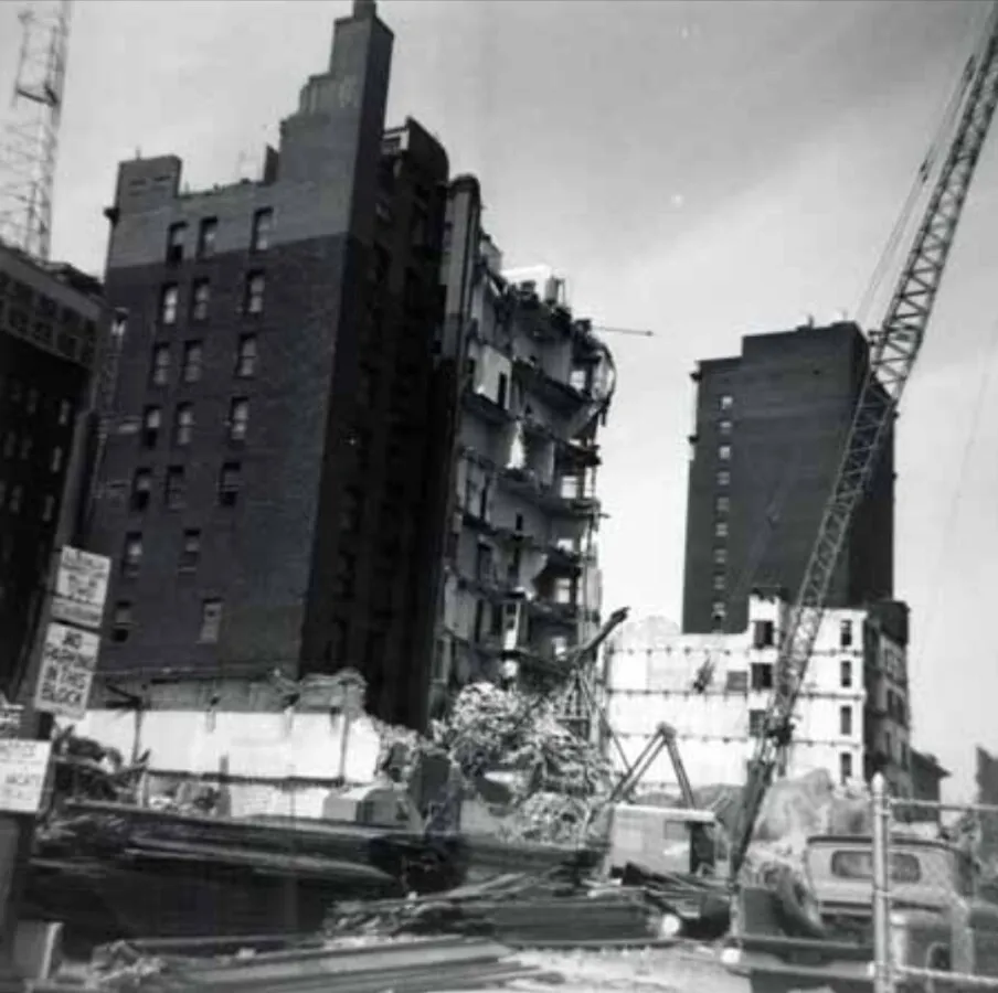 View during demolition; 1963