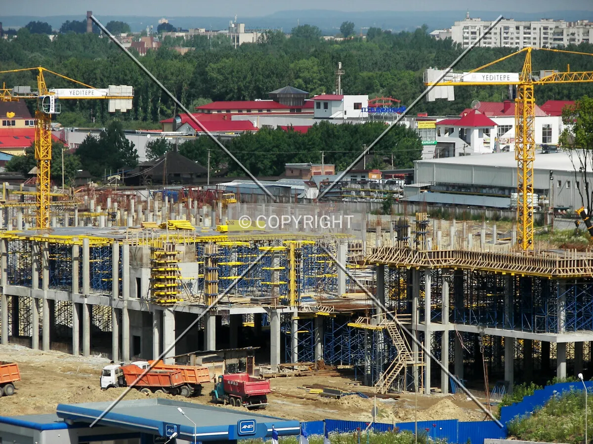 Elevated view from the east