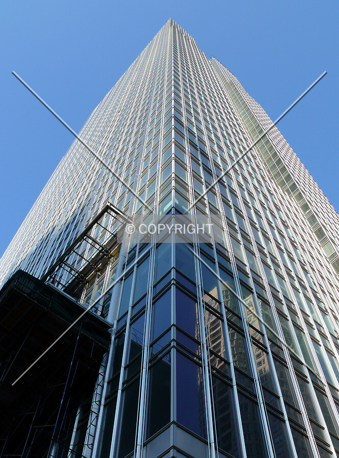 Looking up the southeast corner