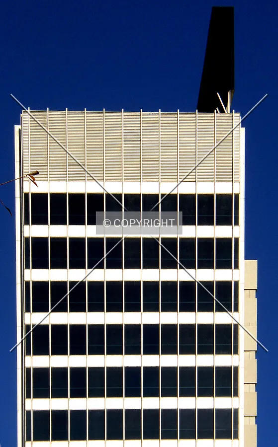 Detail of the upper floors of the western facade