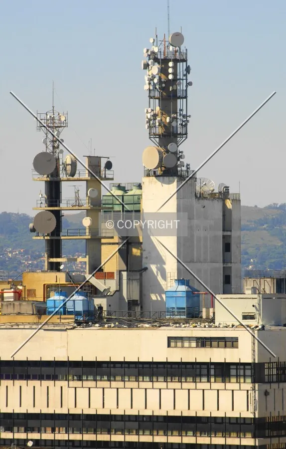 View of telecommunication towers seen from atop Formac Building