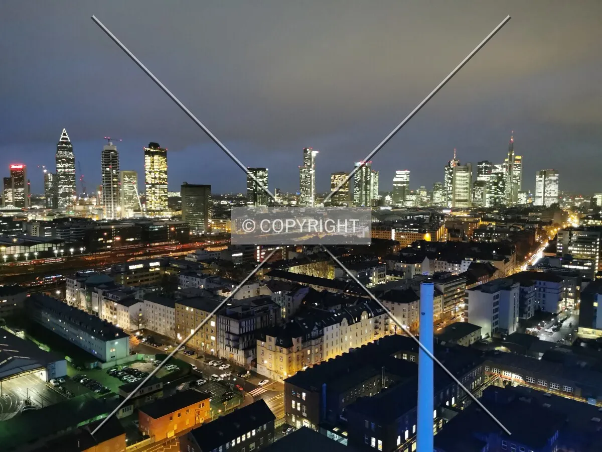 Frankfurt panorama at night