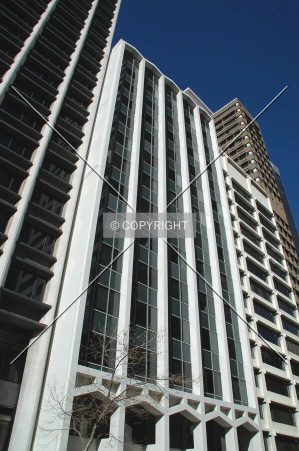 Looking up the northwest facade