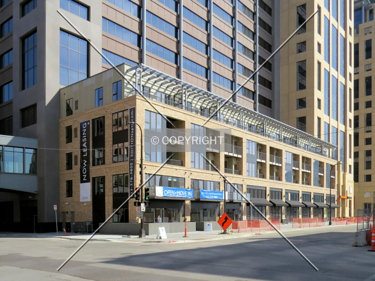 View to the east across 5th Avenue & 4th Street South