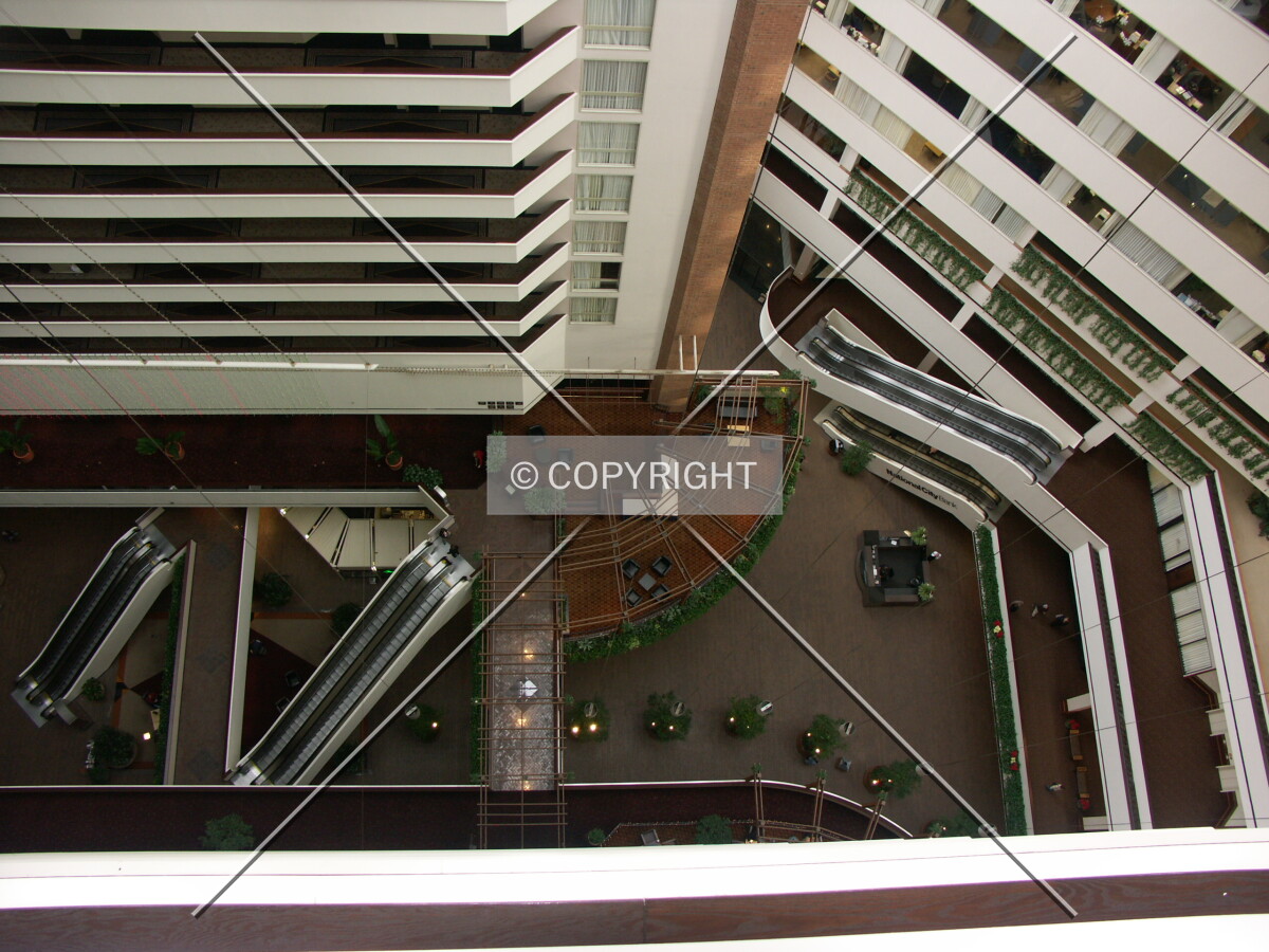 Lobby from 20th floor in the atrium