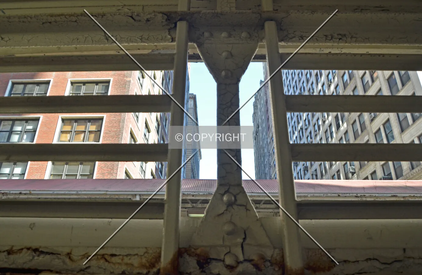 Railing and structure detail on the western platform; March 7, 2015.