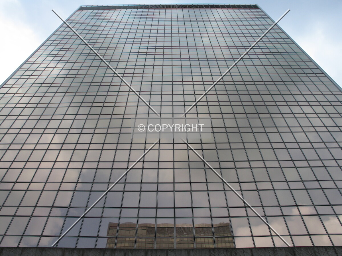 Looking up in front of the main entrance