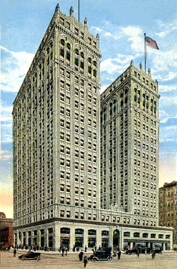 Vintage view from the southeast before construction of 100 North Greene Street