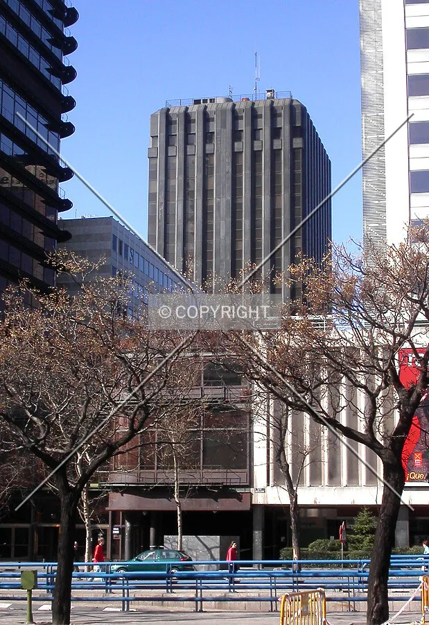 The building as seen from Paseo de la Castellana