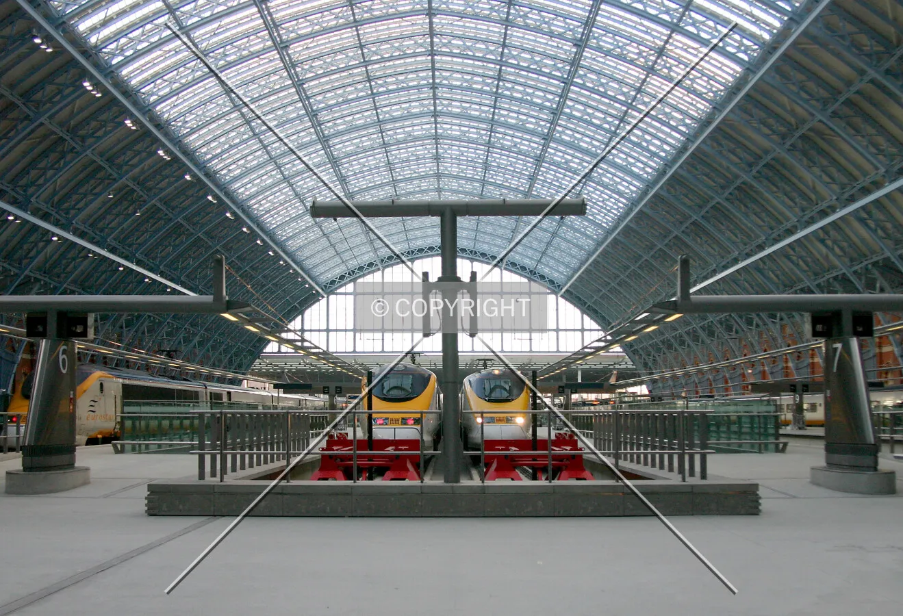 The Eurostar array awaiting departure