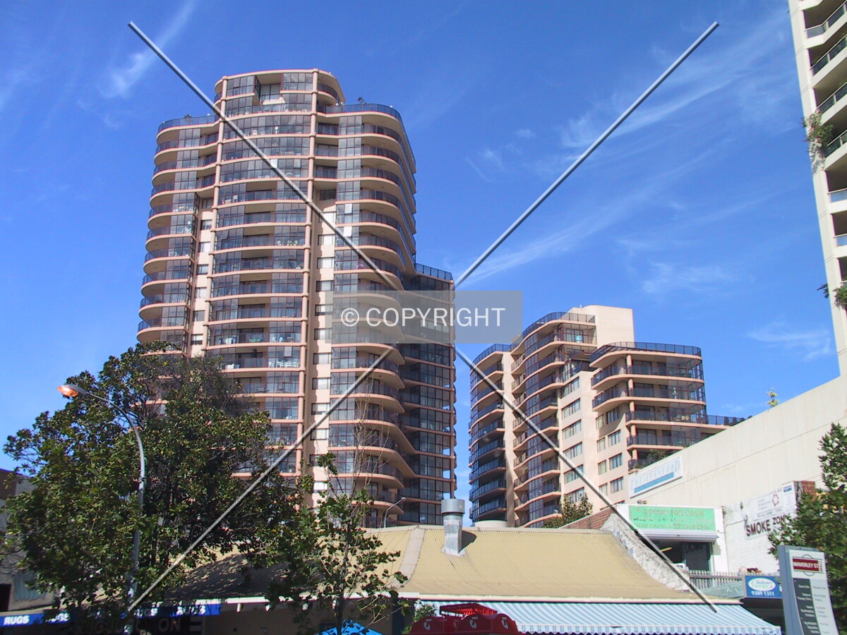 View of Tower 1 with Tower 2 to the right