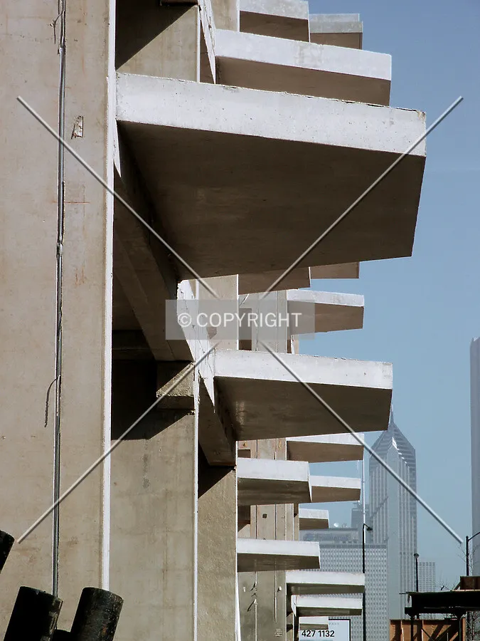 Looking straight north under the balconies