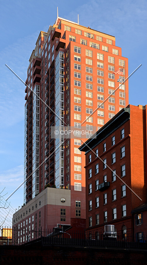 View from the northwest on Pine Street