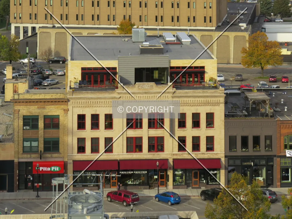 Elevated view to the west from the Radisson Hotel Fargo