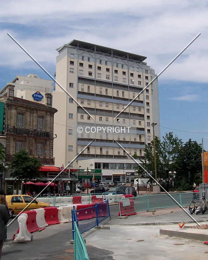 East view from rail station.