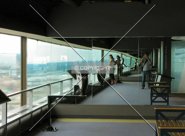 Mirror in the observation deck reveals the photographer