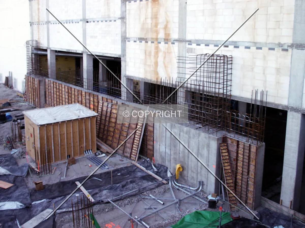 Shear wall rising along the base of The Regatta