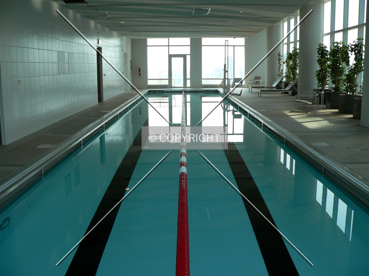 Looking south down the lap pool
