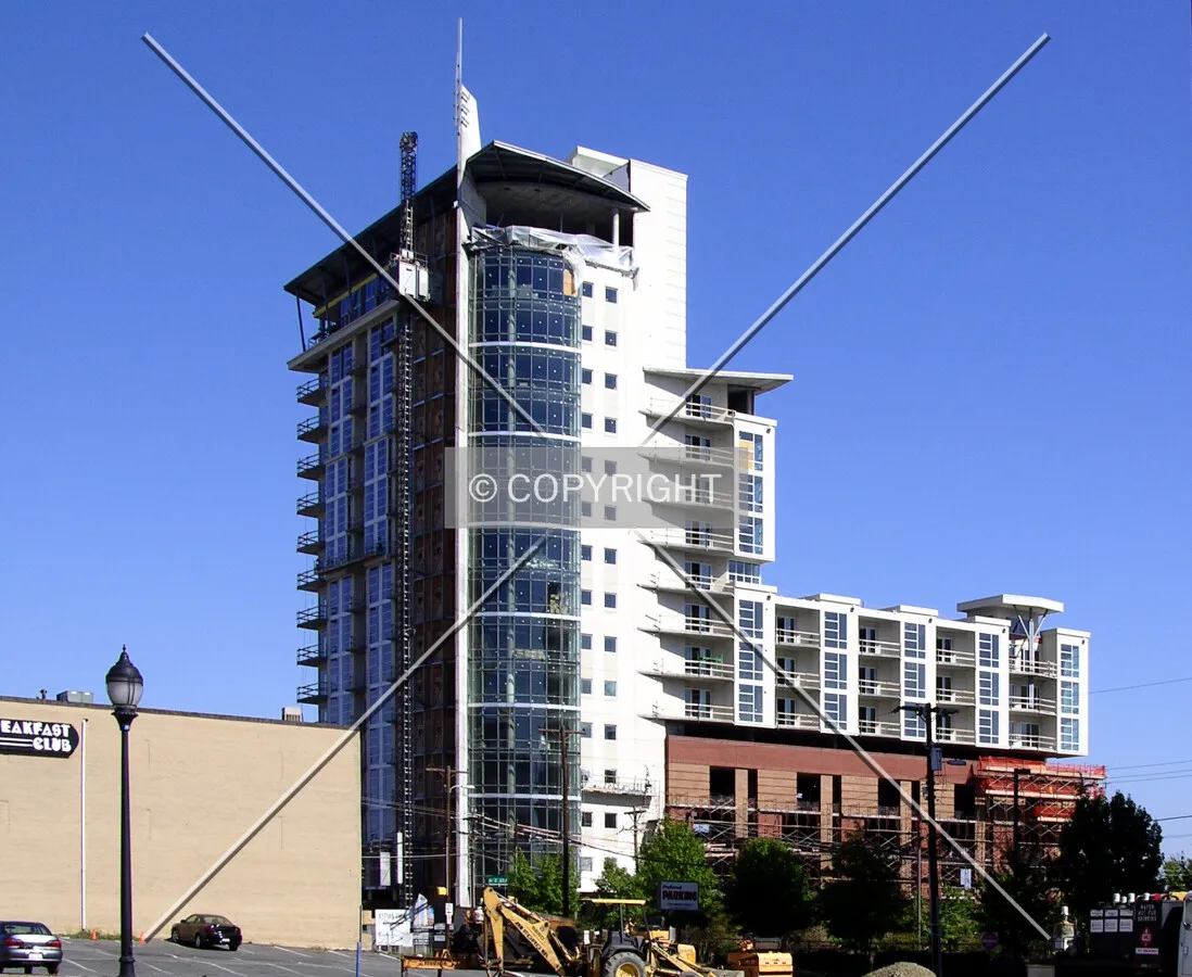 Full view from the southwest along 5th Street