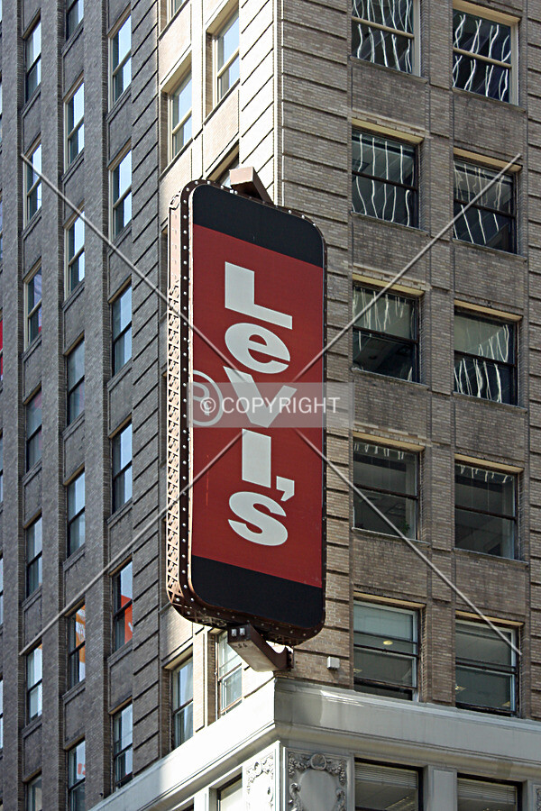 Levi's sign on the northeast; April 25, 2014