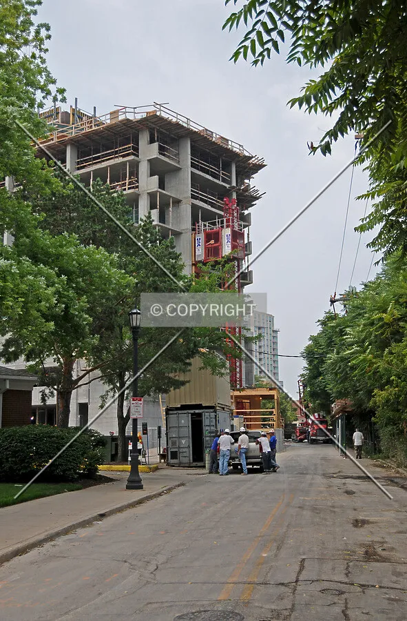 Looking northwest along Elmwood Avenue