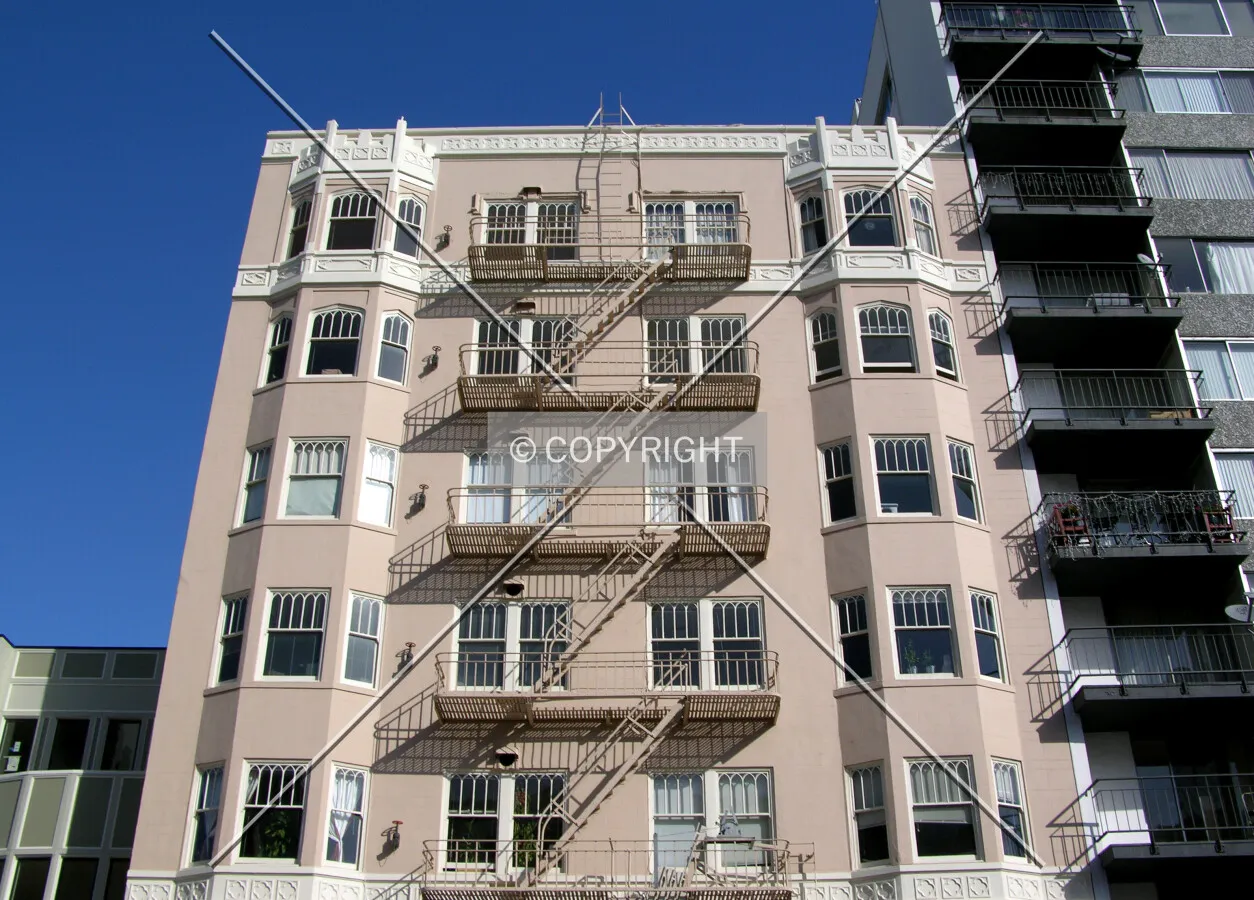 Looking up the southern side from across Pacific Avenue