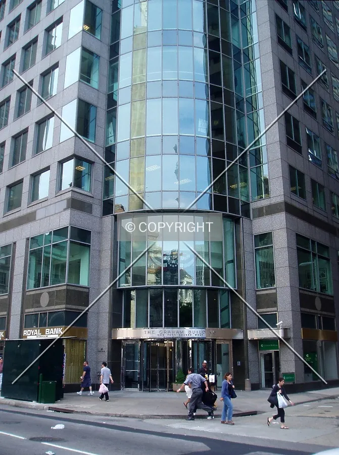 Main entrance at the northeast corner