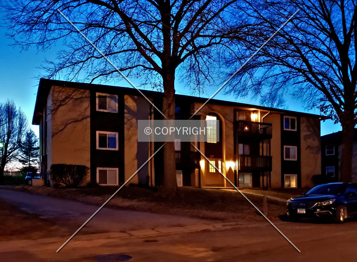 View from the southeast at night; March 26, 2019