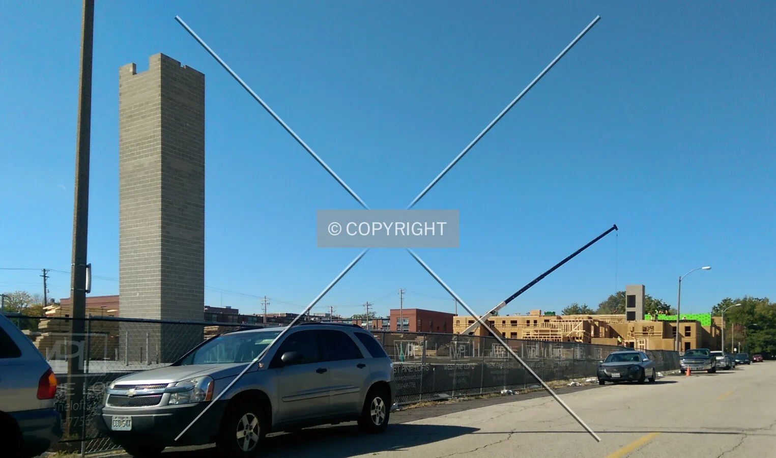 View from the northeast during construction; October 17, 2014