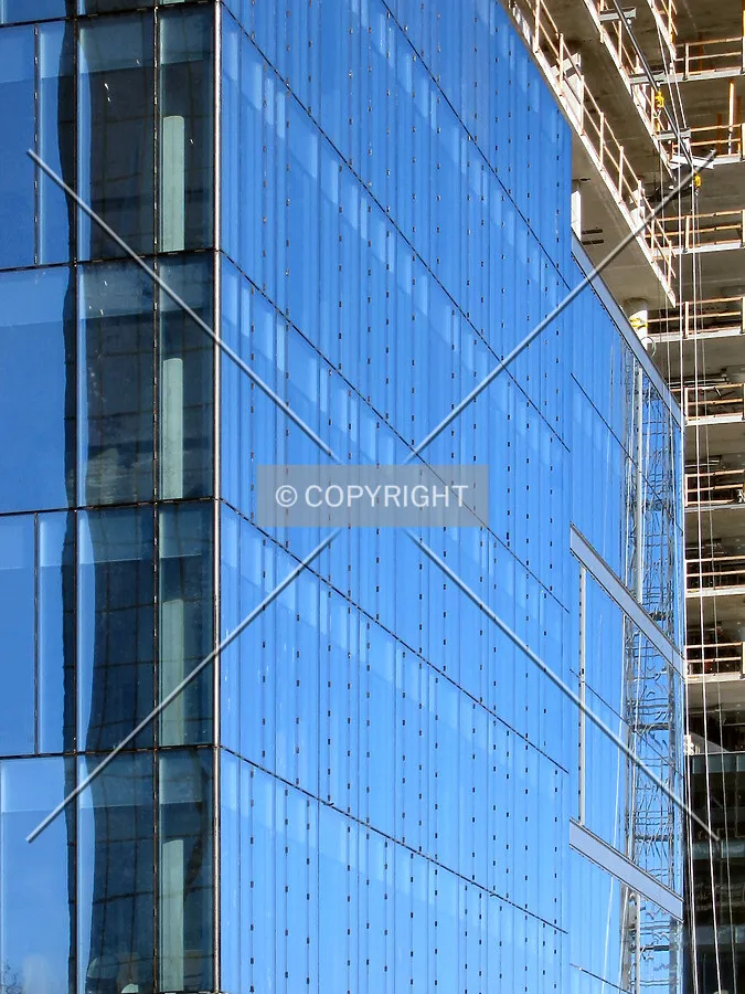 Glass curtain wall from the southwest