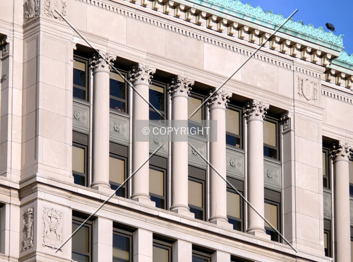 Columns near the top of the structure