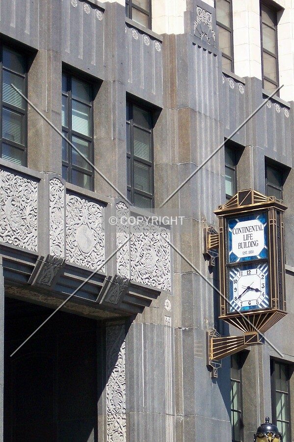 Detail of the south entrance area and building clock