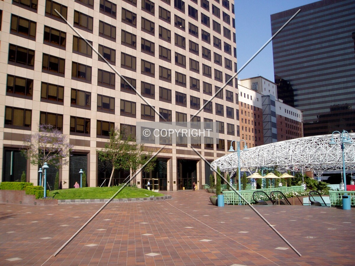 Looking from the southwest, across the plaza behind the building