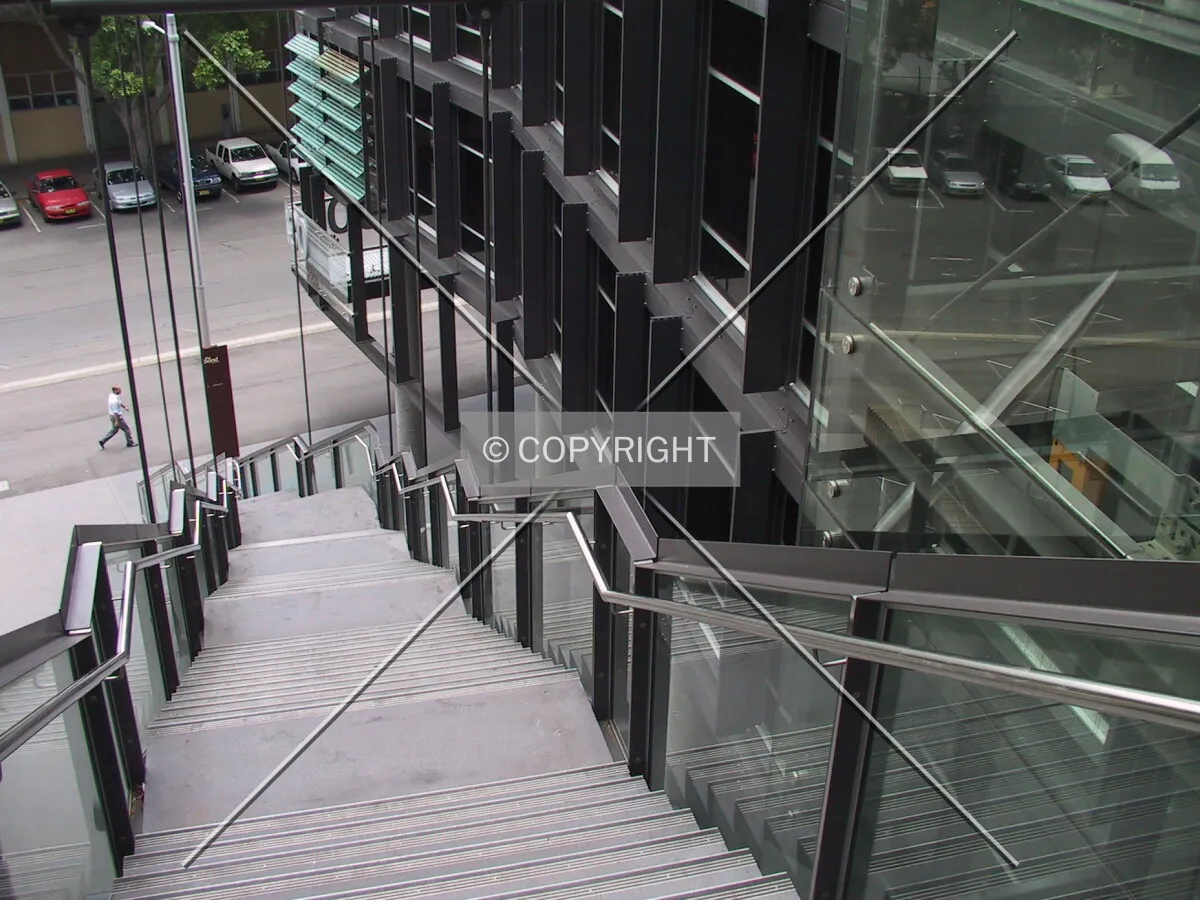 View of the external stairs linking Hickson Road to Jenkins Street