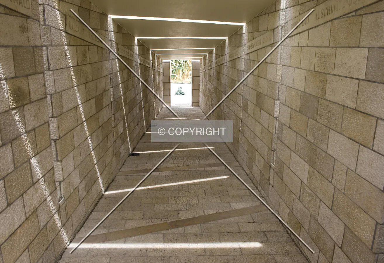 Tunnel from plaza to the Hand sculpture