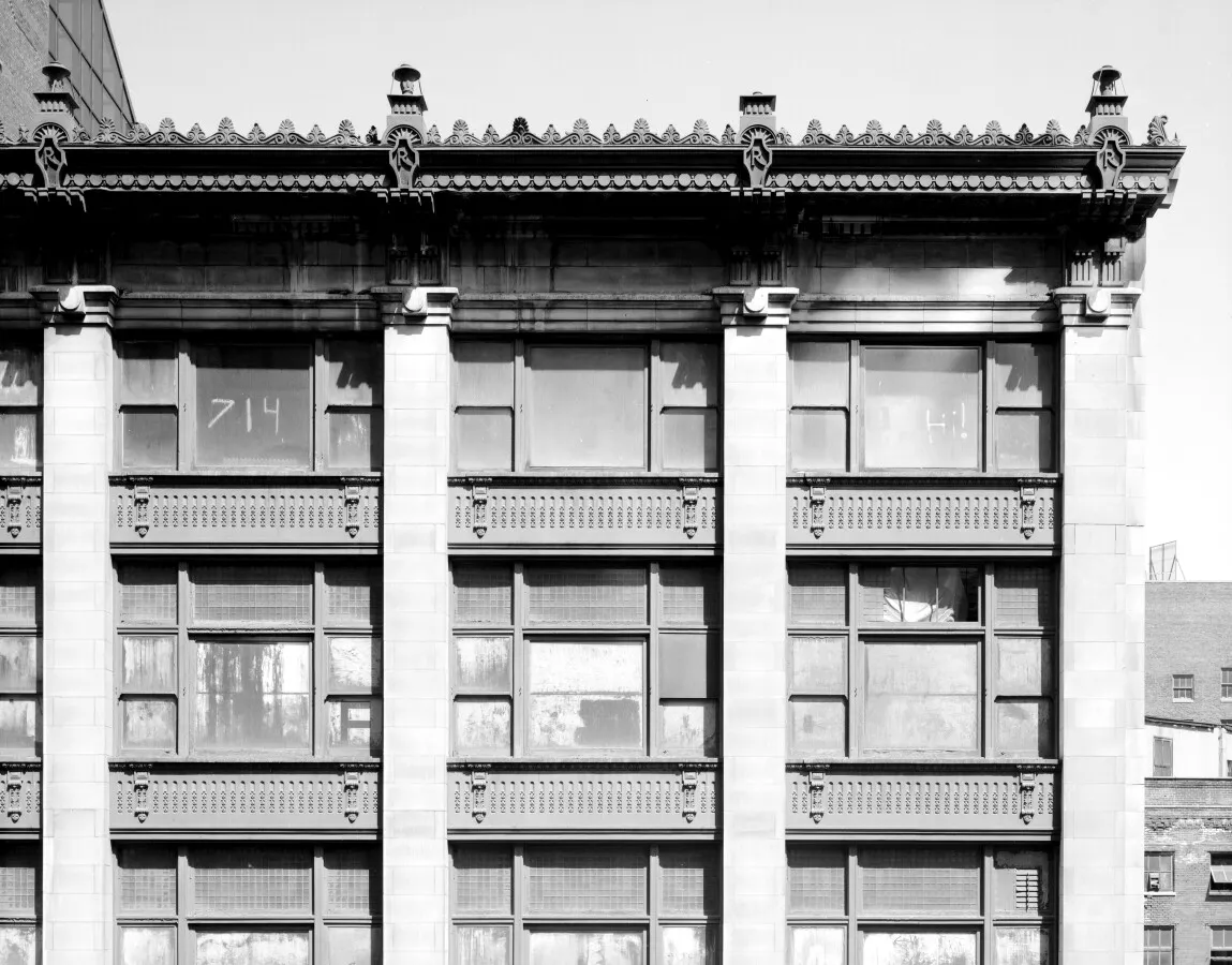 Cornice details from the west