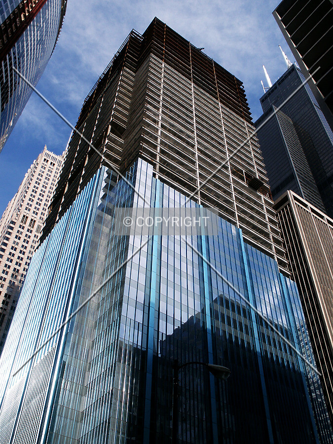 Looking up the northwest corner