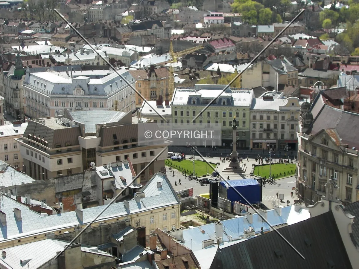 Mickiewicz Square seen from the top of Ratusha