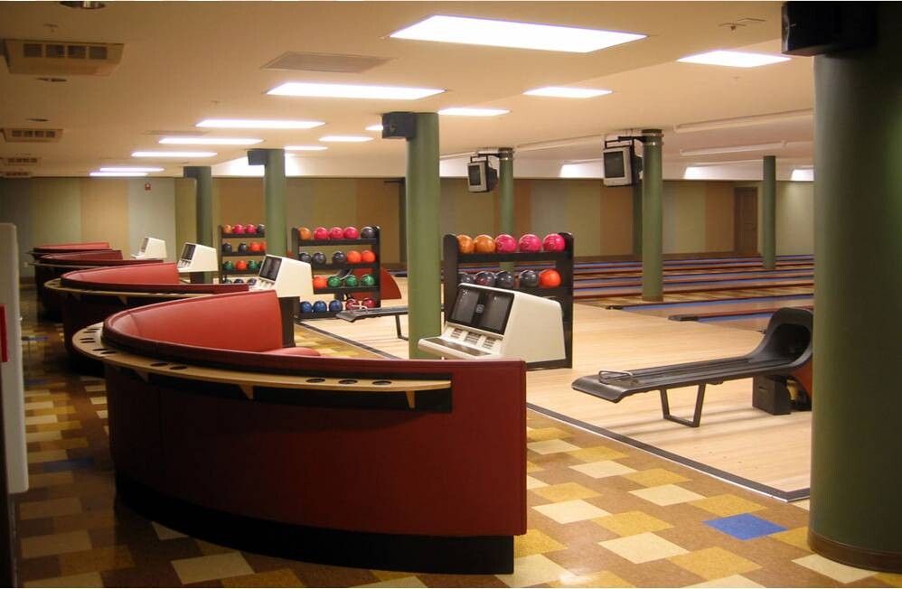 Bowling alley in the basement