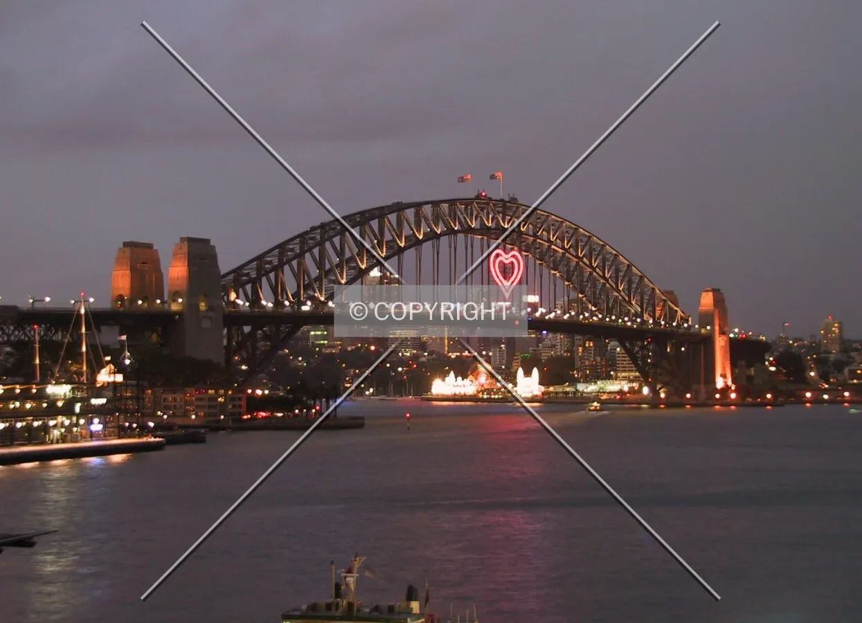 View at dusk showing the 2005 New Year lighting display