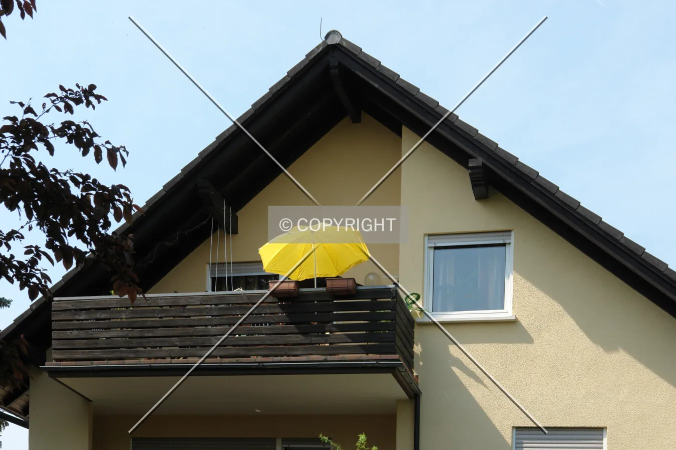 Balcony and a parasol