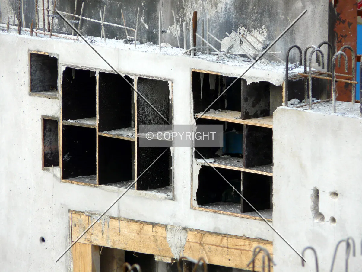 Spaces made in a wall of the ground floor
