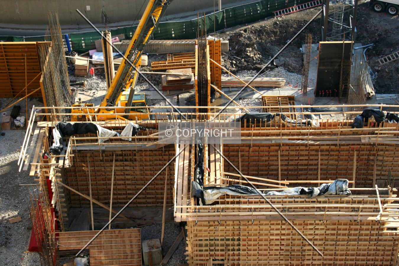 Formwork around the core