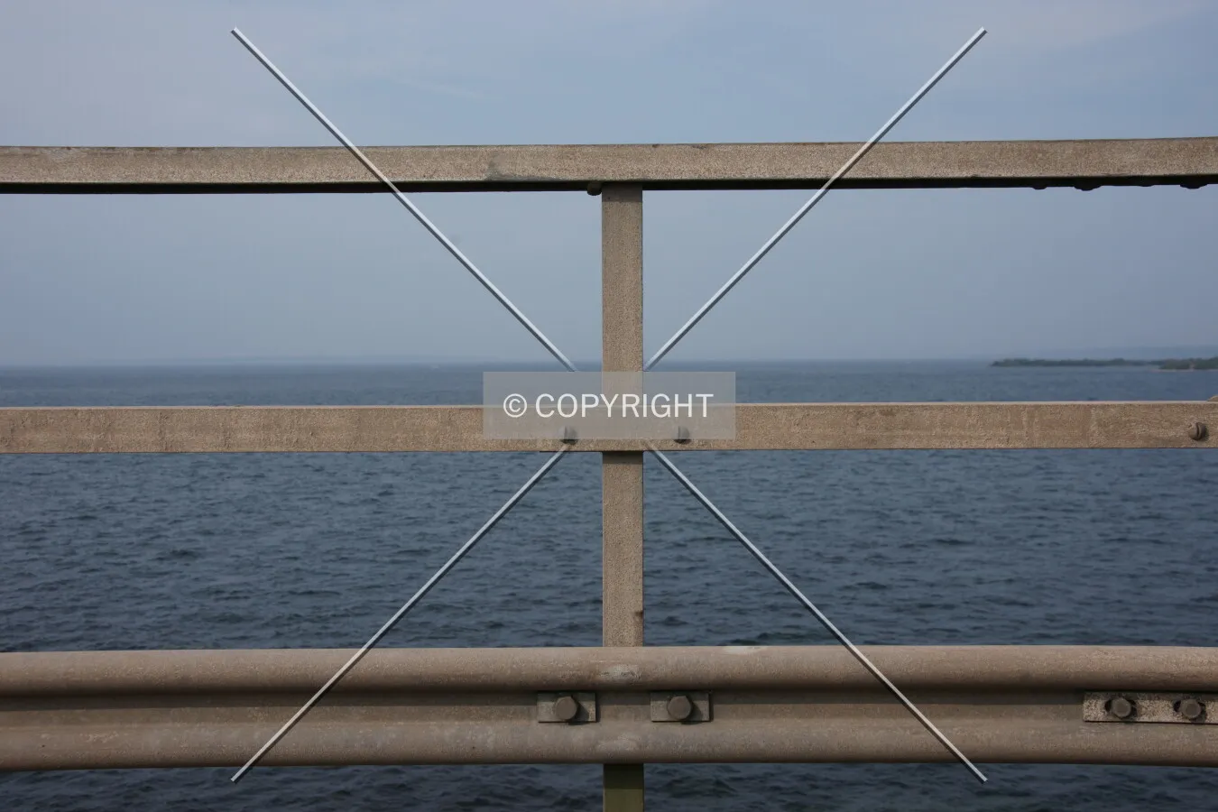 Balustrade on the deck level where the cars path