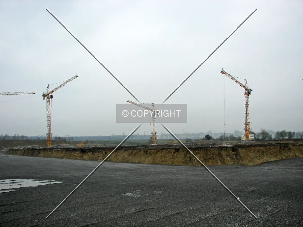 Looking northeast across the construction site