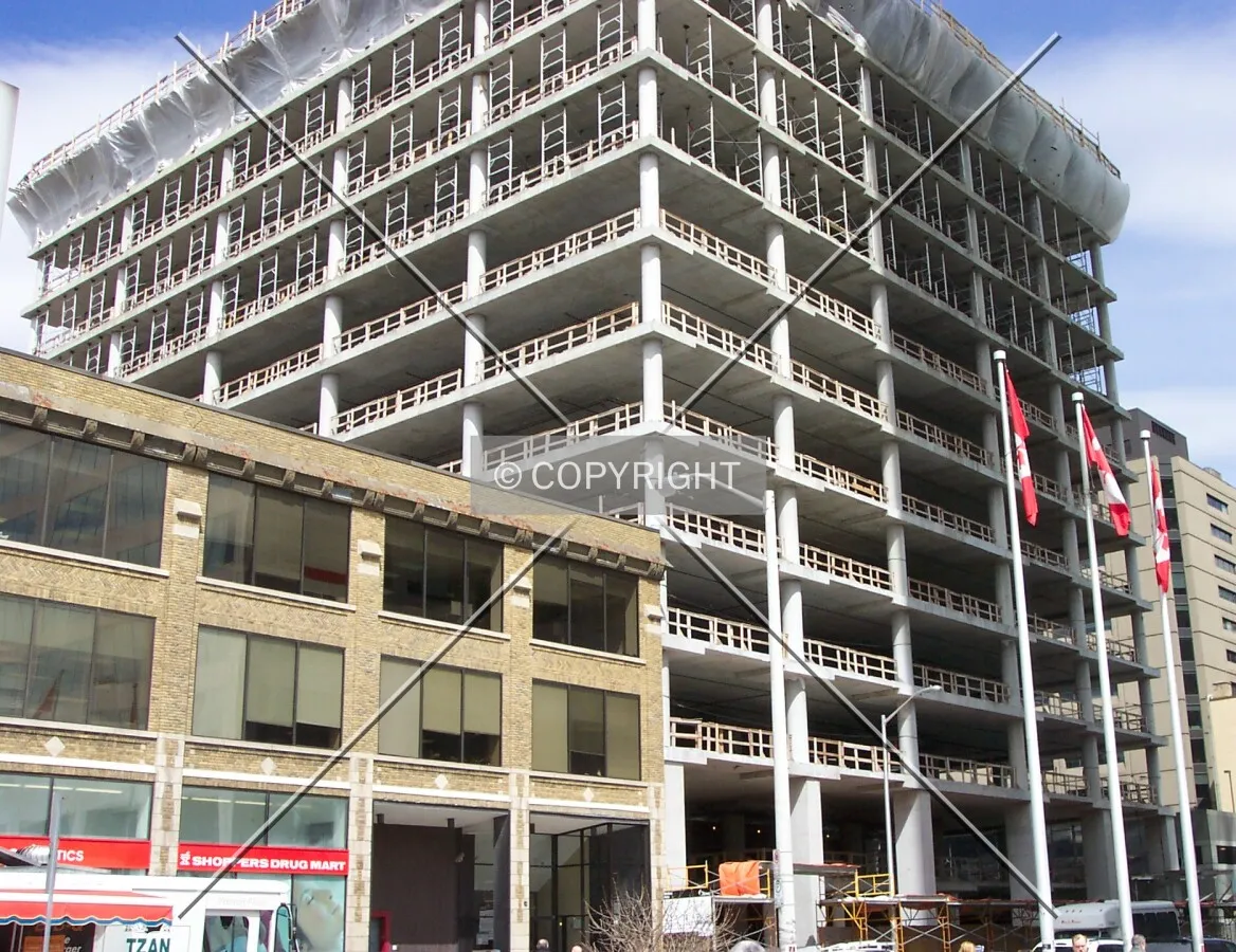 View from Laurier Avenue West and Bank Street, facing northeast