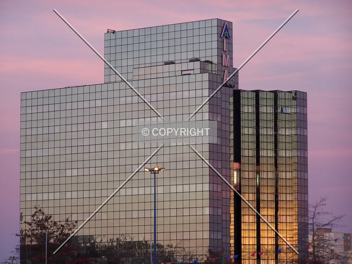 Reflection of the setting sun
