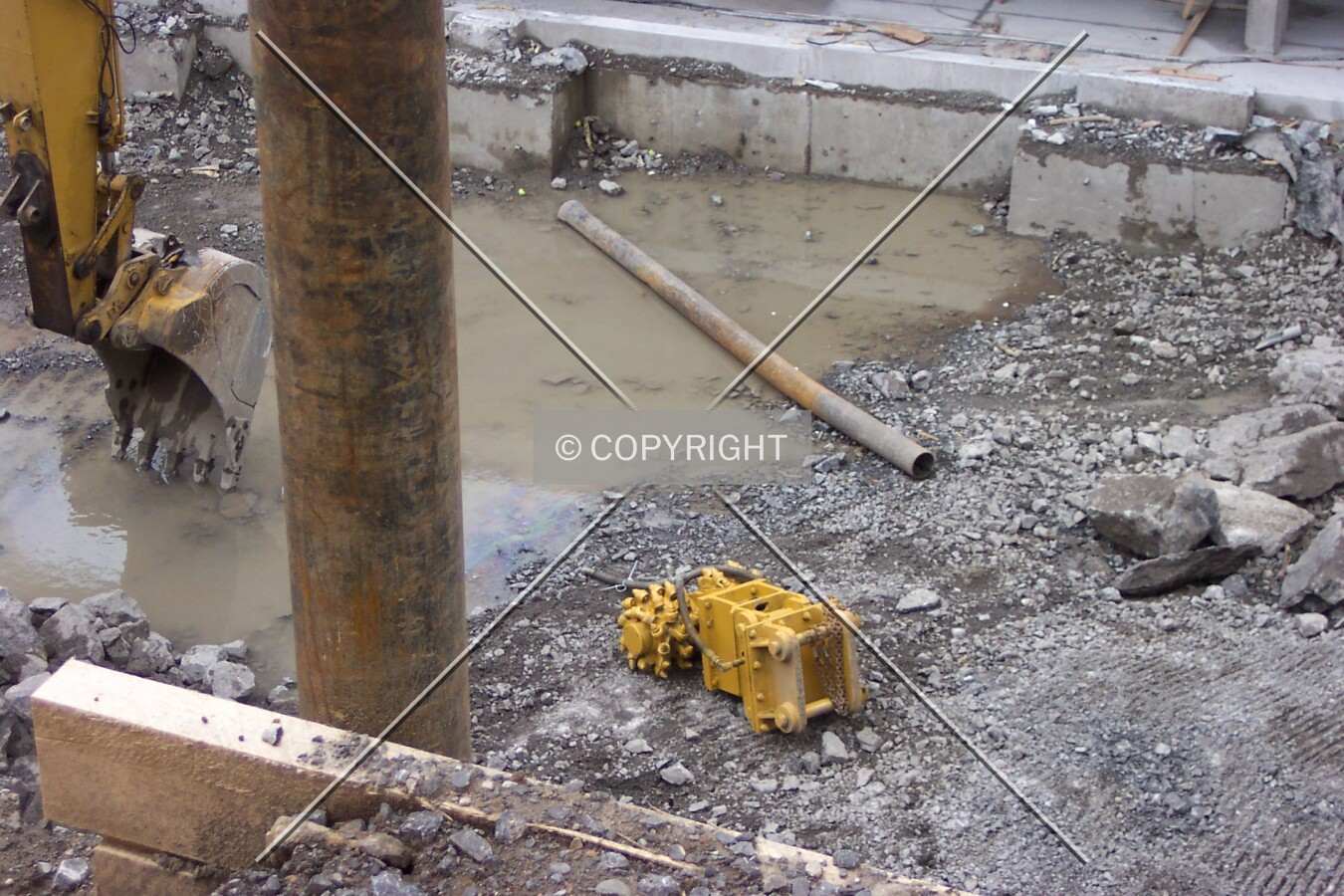 The huge drill bit for the Caterpillar